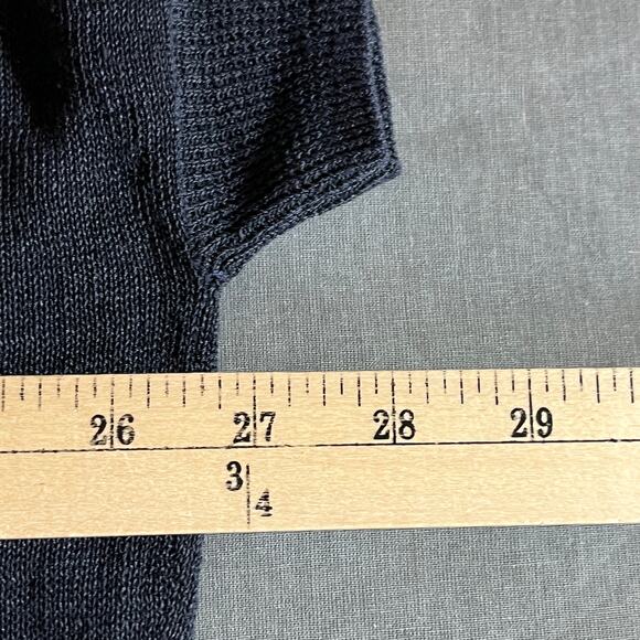 COS Sweater Womens Medium Navy Blue Knit Linen Silk Blend Short Sleeve Pullover - Picture 13 of 13